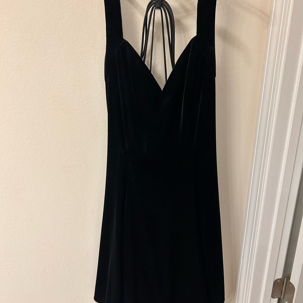 Betsy & Adam Black Strappy Back Cocktail Dress – Size 10